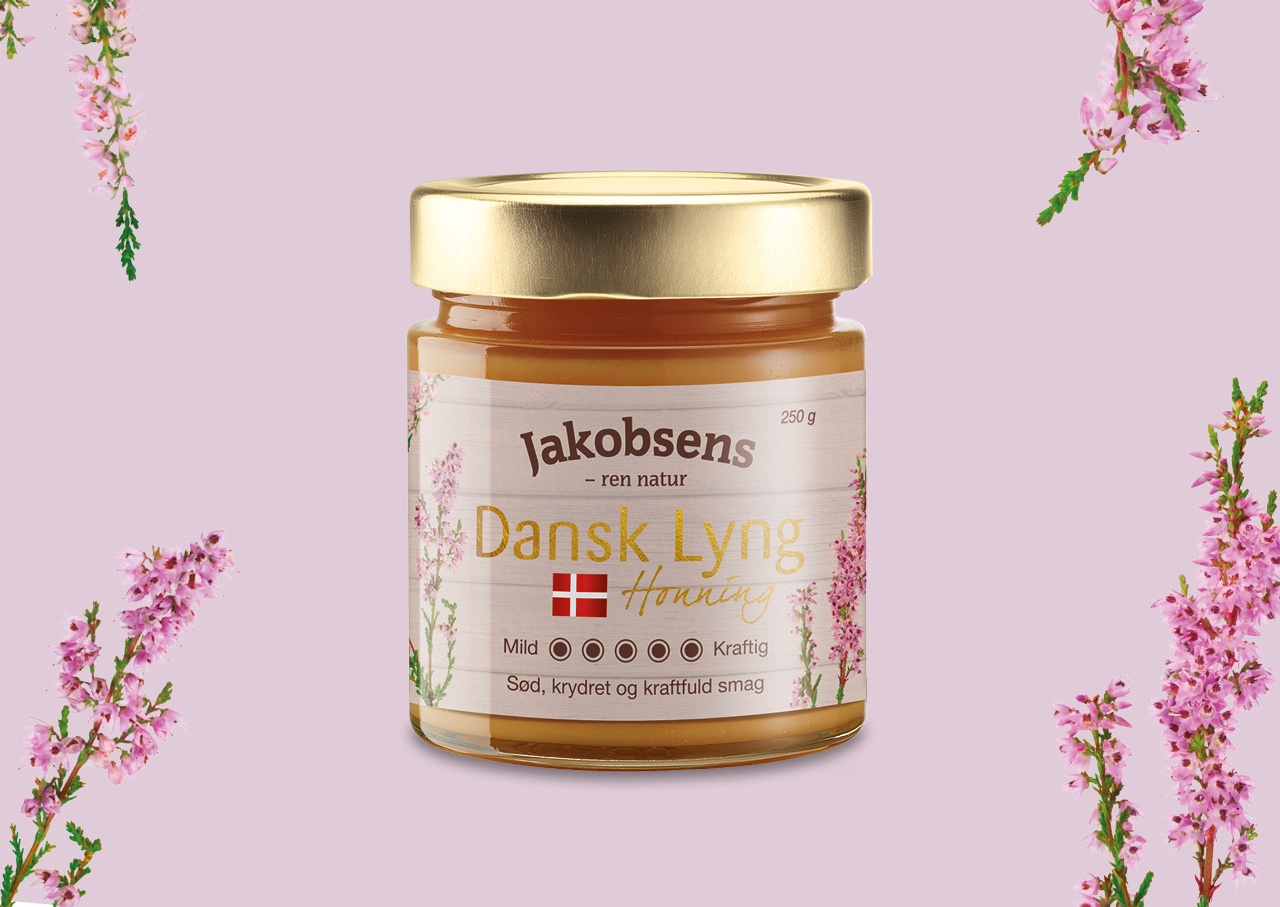 emballagedesign case Jakobsens Best Dansk honning lyng