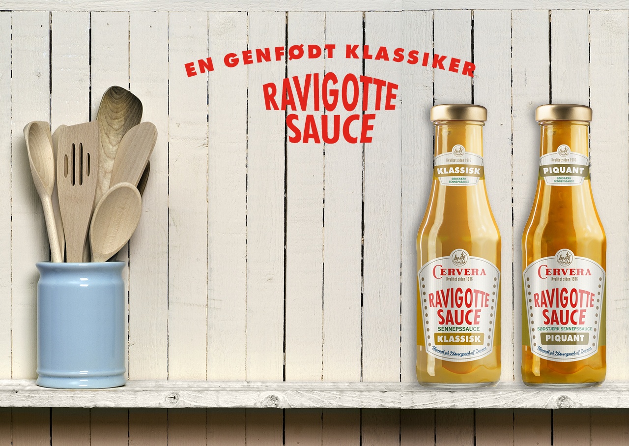 Cervera Ravigotte Sauce - Emballagedesign - klassisk og piquant - Cameleon Creatives