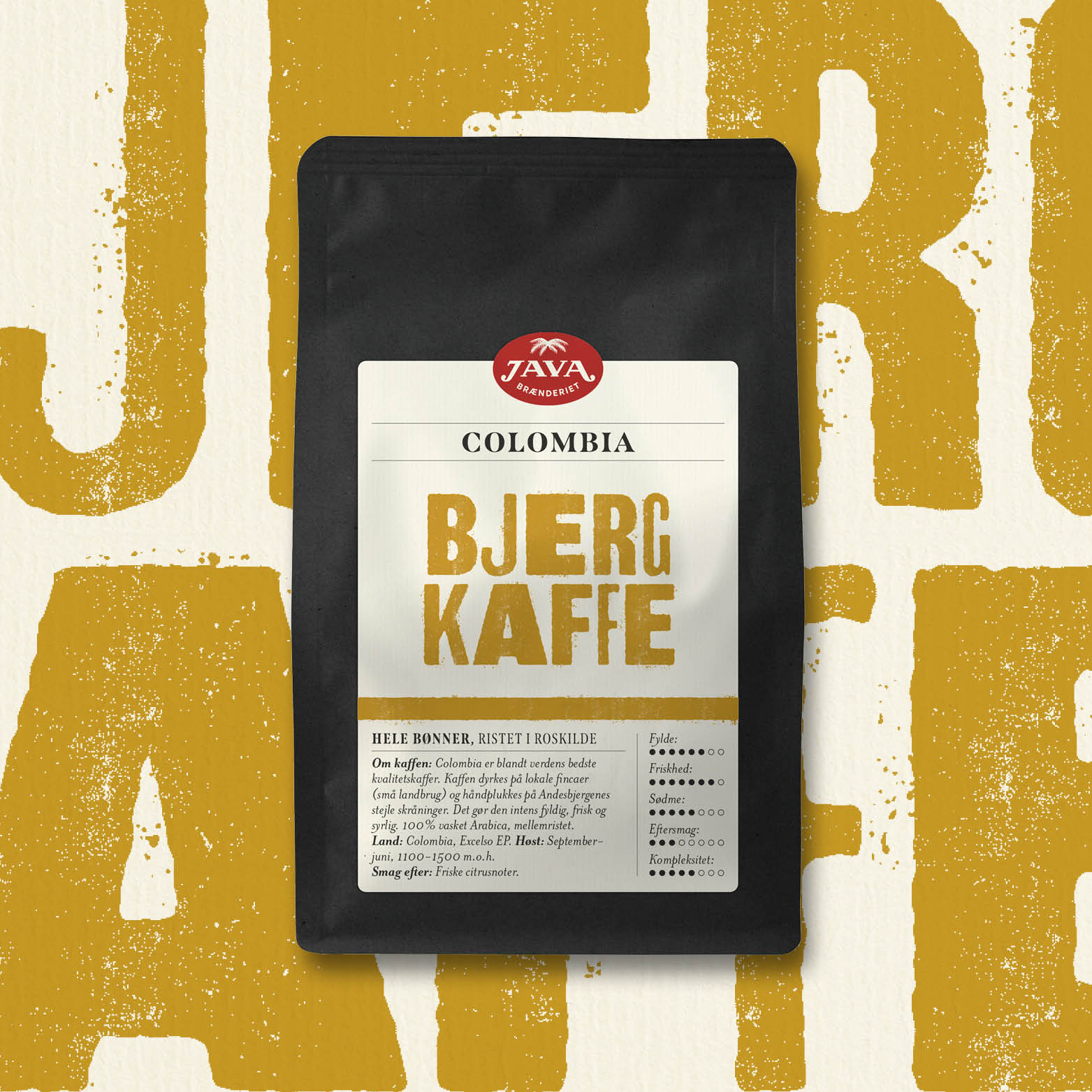 Java Brænderiet - specialkaffer - Colombia Bjergkaffe - emballagedesign - Cameleon Creatives A/S