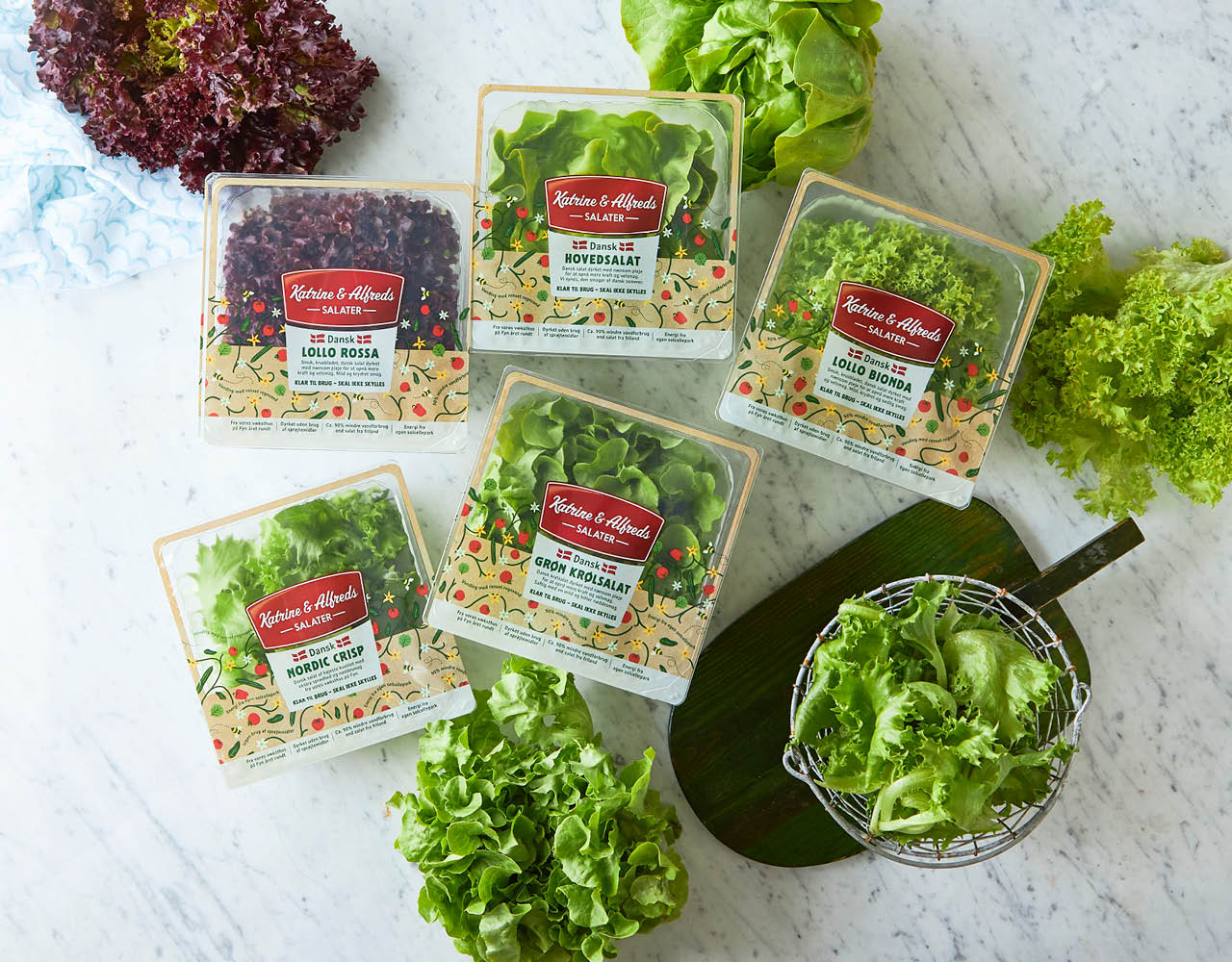 Katrine & Alfreds emballagedesign salater